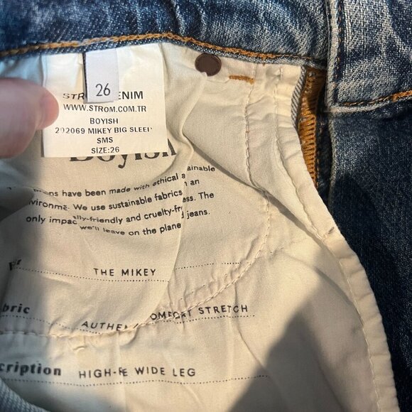 Boyish THE MIKEY High Waist Wide Leg Jeans Sz 26 in MIRROR - Picture 7 of 11